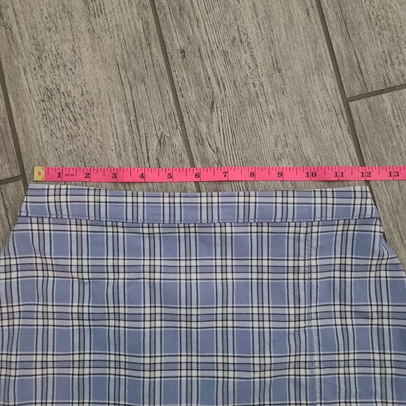Hollister Ultra High-Rise Plaid Mini Skirt Blue White Size Women's XS - Picture 5 of 11